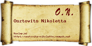 Osztovits Nikoletta névjegykártya