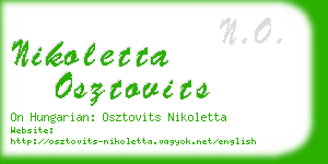 nikoletta osztovits business card